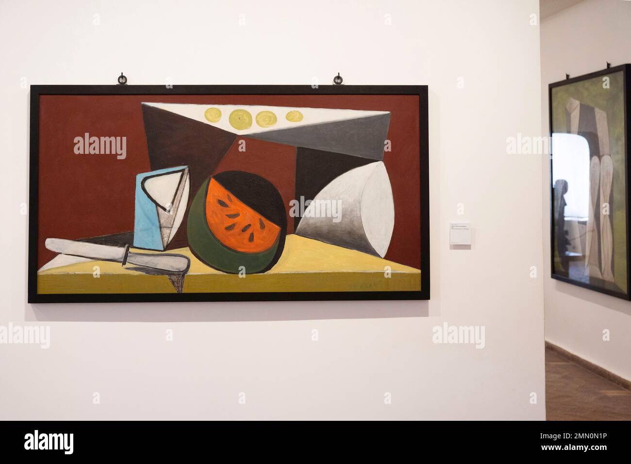 France, Alpes Maritimes, Antibes, Antibes Musée Picasso, peinture de Pablo Picasso, encore la vie avec la pastèque, 1946 Banque D'Images