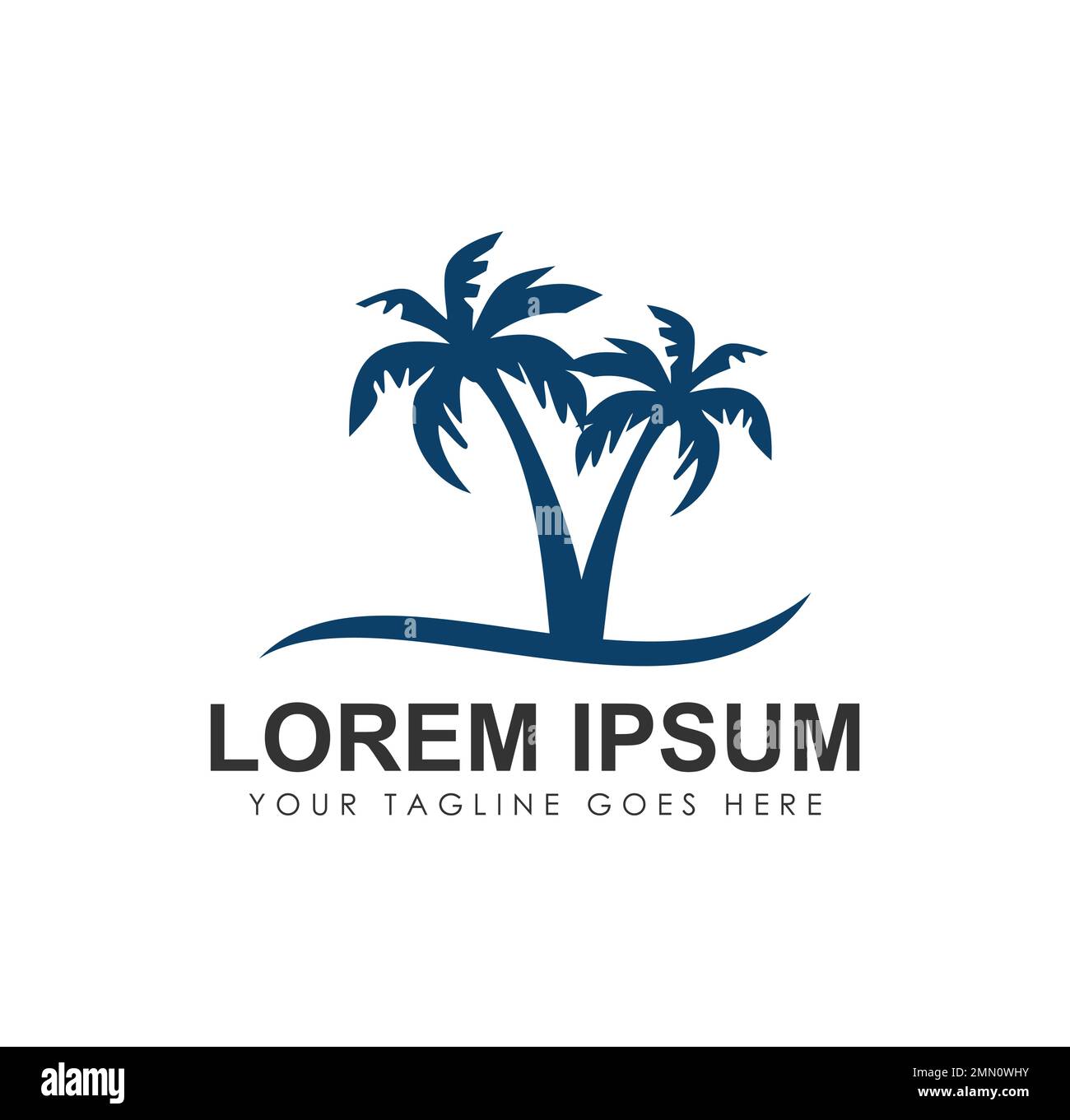 Logo Palm Tree vecteur Illustration signe en arrière-plan blanc isolé Illustration de Vecteur