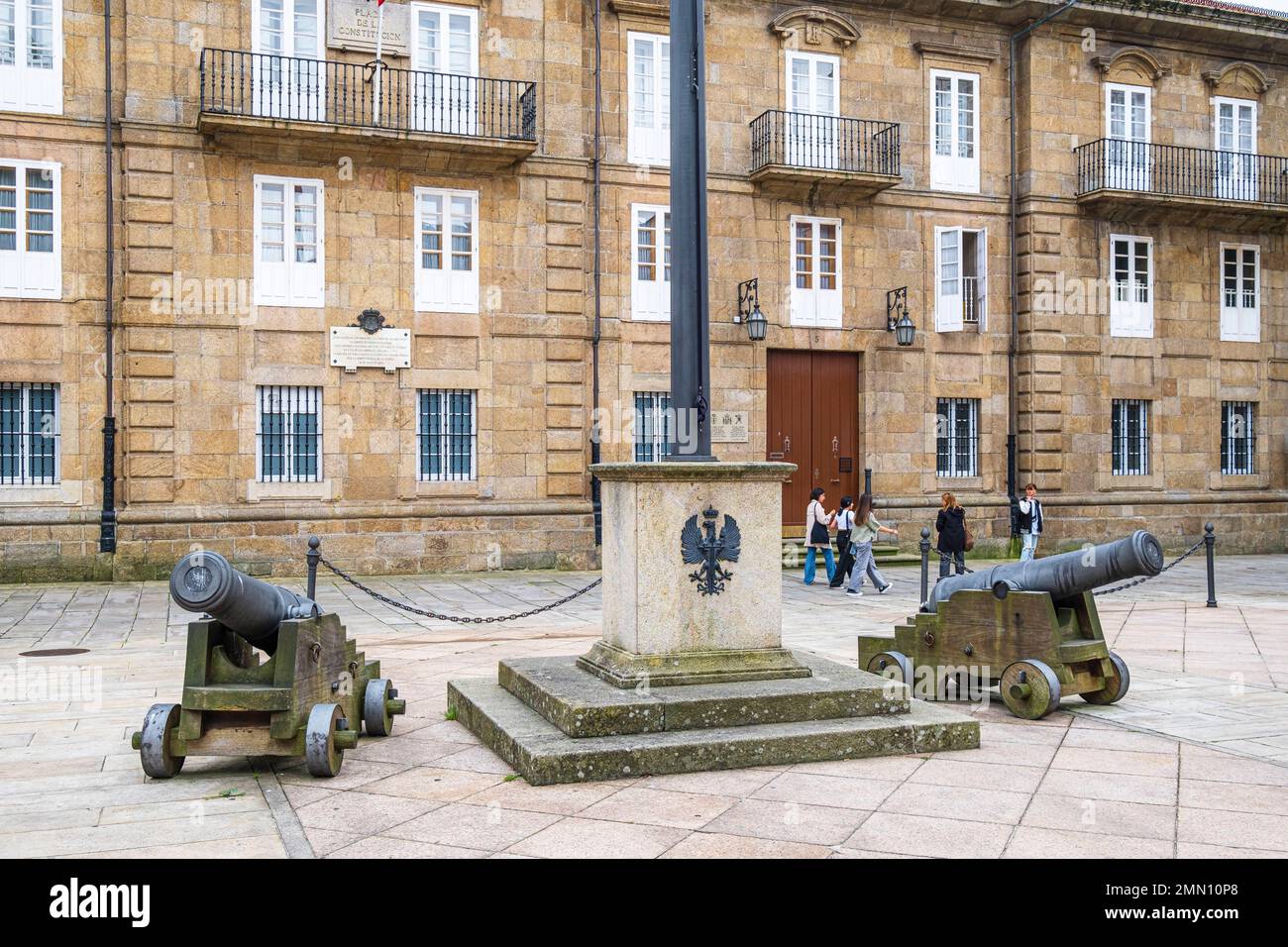 Espagne, Galice, La Corogne, vieille ville, palais de la Captaincy générale sur la place de la Constitution, bâtiment original datant du 16th siècle reconstruit en 1748 Banque D'Images