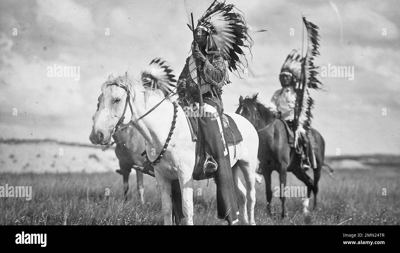 SIOUX CHIEFS par Edward Curtis vers 1910. Photo: Bibliothèque du Congrès Banque D'Images