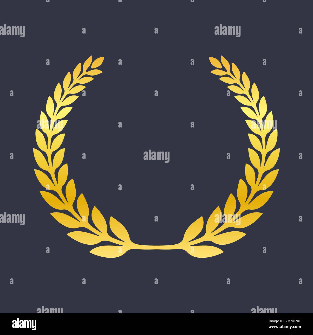 Illustration vectorielle de l'icône symbole de victoire de Golden Leaf Wreath Illustration de Vecteur