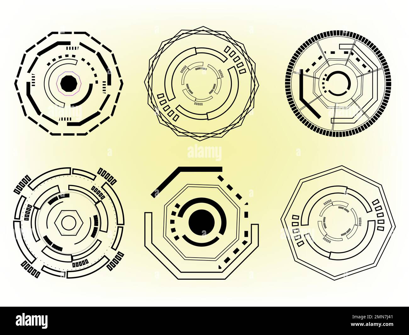 Collection de données cercle technique connexion technologie futuriste science icône motif résumé fond d'écran modèle illustration vectorielle Illustration de Vecteur