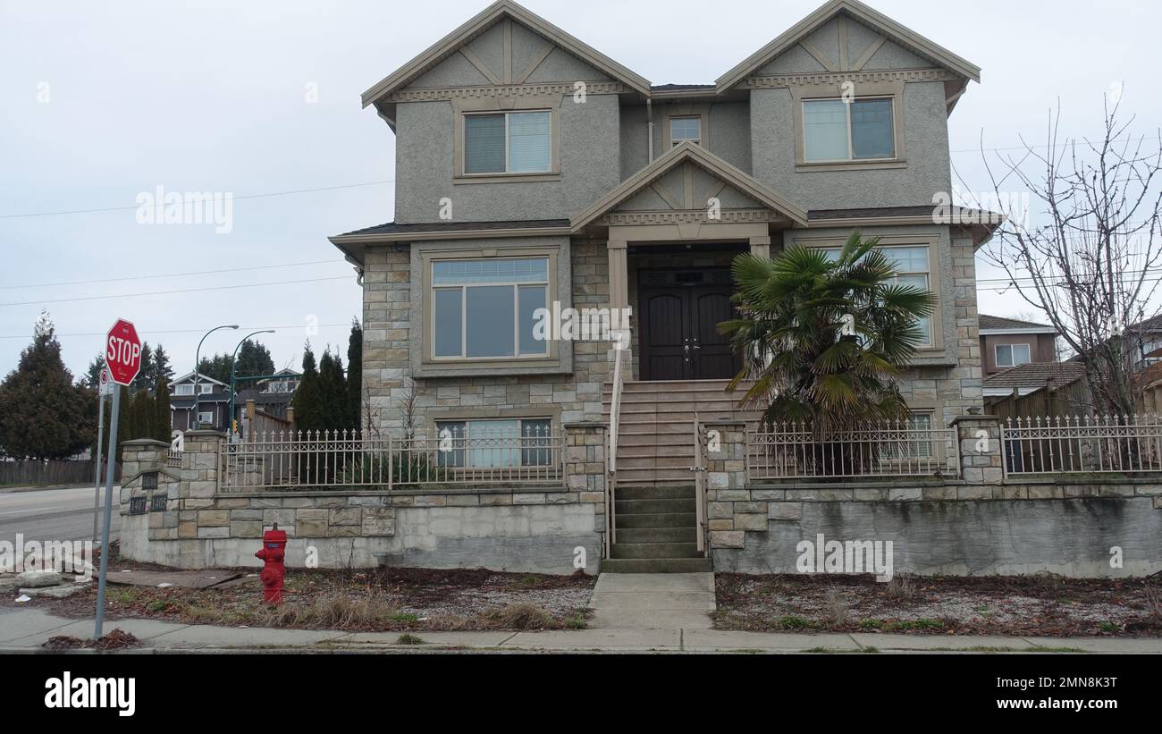 29 janvier 2023- Maison moderne de trois étages à Vancouver, C.-B. Canada Banque D'Images