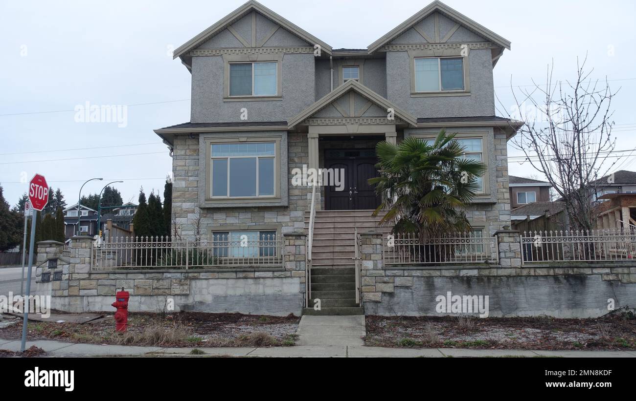 29 janvier 2023- Maison moderne de trois étages à Vancouver, C.-B. Canada Banque D'Images