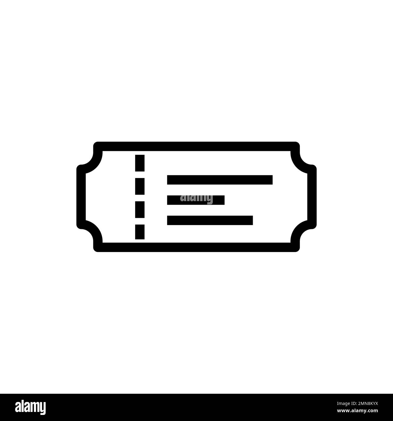 Ligne d'icône de billet de théâtre isolée sur fond blanc. Icône fine et plate noire sur un style moderne. Symbole linéaire et contour modifiable. Simple et pix Illustration de Vecteur