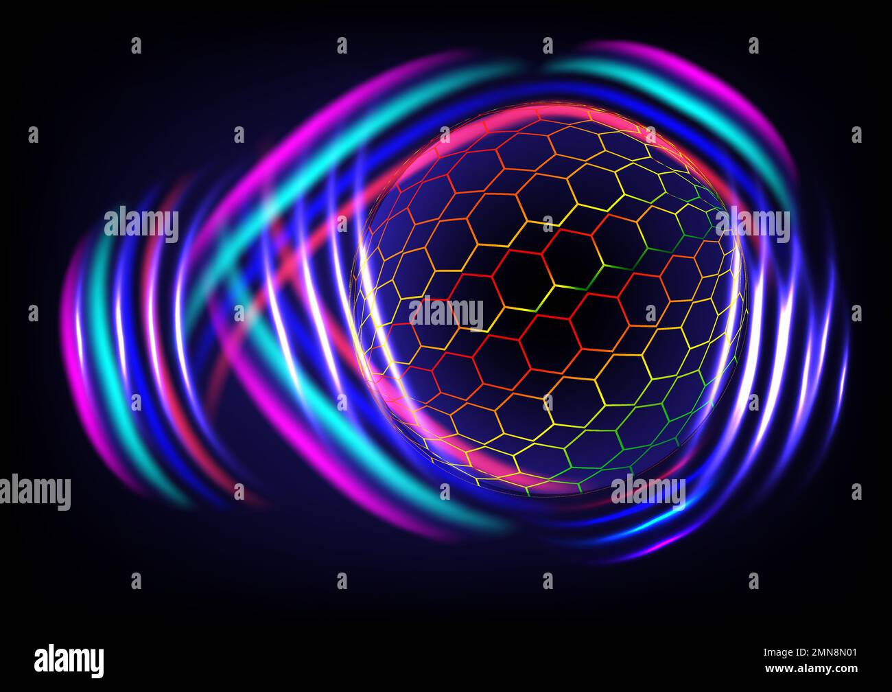 Résumé technologie numérique réseau communication lumière futuriste science vague fond illustration vectorielle Illustration de Vecteur