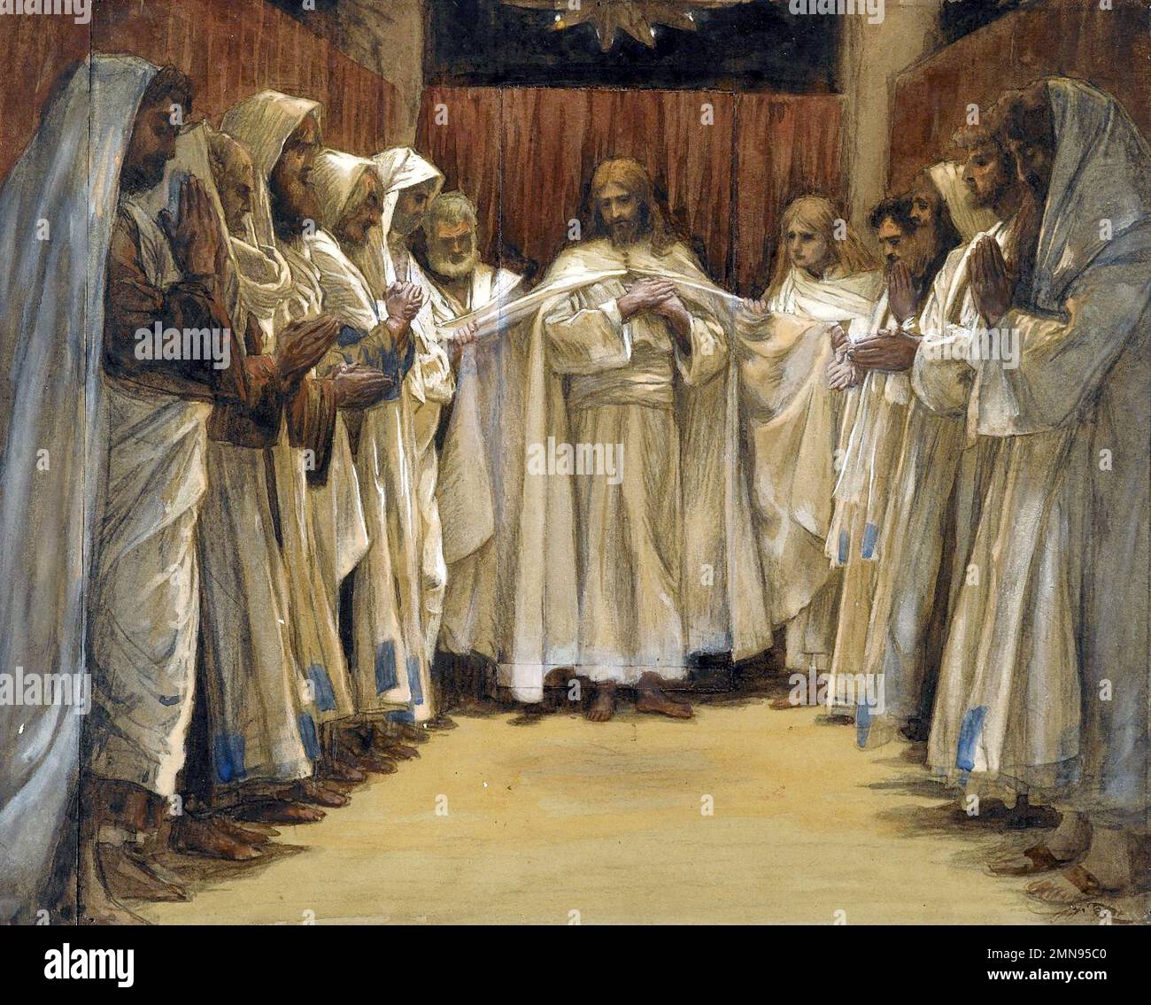 James Tissot. Peinture intitulée "le dernier sermon de notre Seigneur (Dernier Sermon de notre-Seigneur)" par l'artiste français Jacques Joseph Tissot (1836 -1902), aquarelle opaque sur graphite sur papier vélin gris, vers 1886-94. Banque D'Images