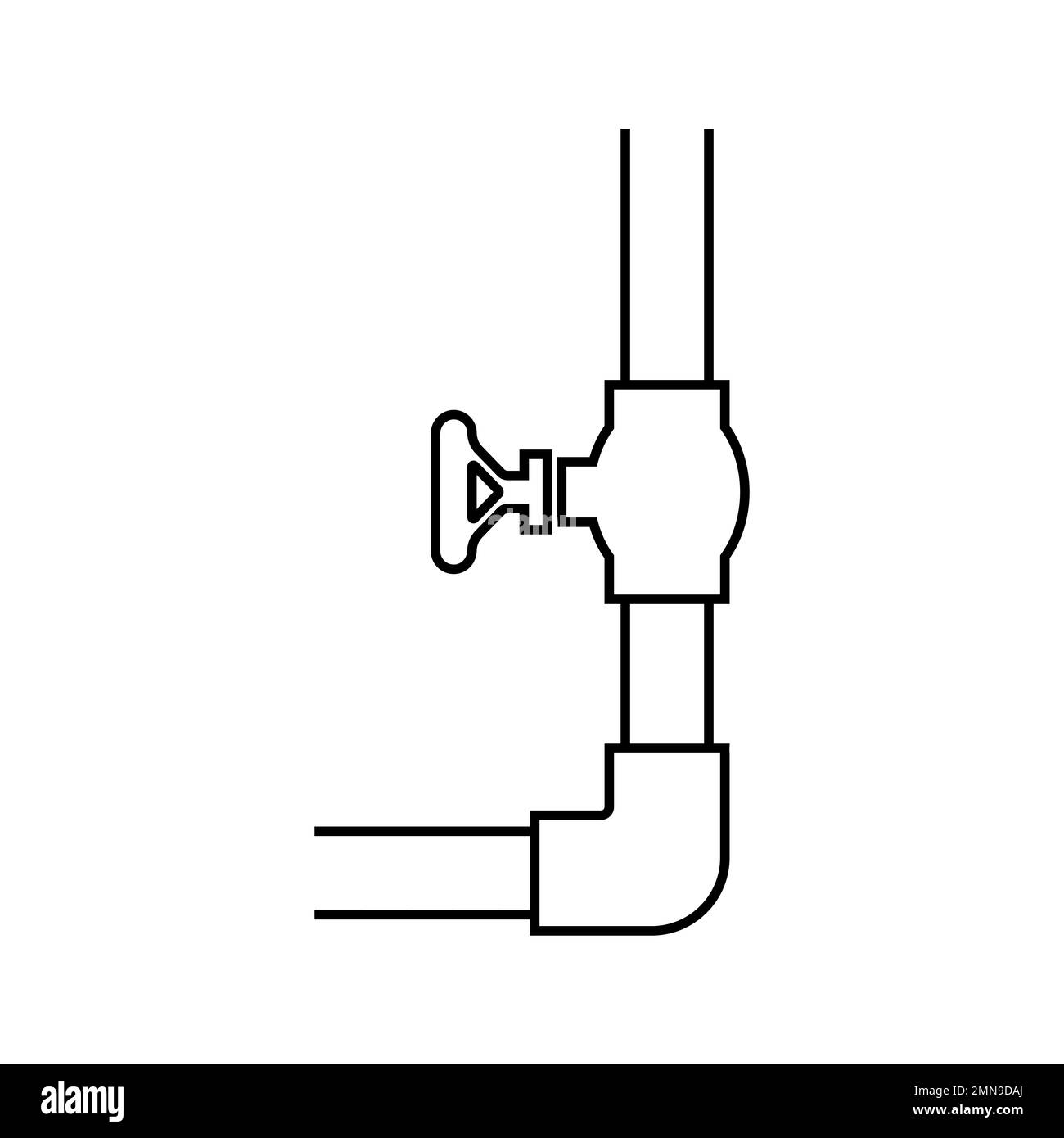 Icône de tuyau avec soupape. illustration vectorielle conception simple. Banque D'Images