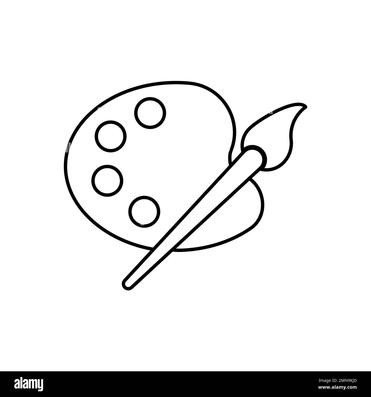 Palette de peintre et vecteur d'icône de pinceau, conception de symbole d'illustration Banque D'Images