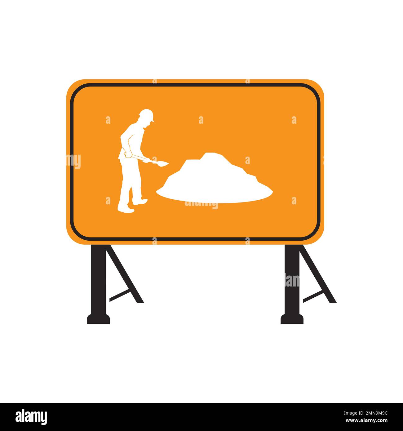 Icône de vecteur de panneau de réparation de route, dessin de symbole d'illustration Banque D'Images