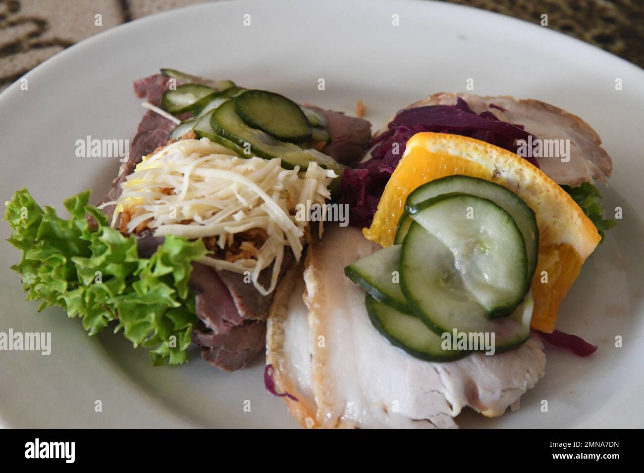 Copenhague/Danemark/30 janvier 2023/ sandwichs ouverts au froid danois