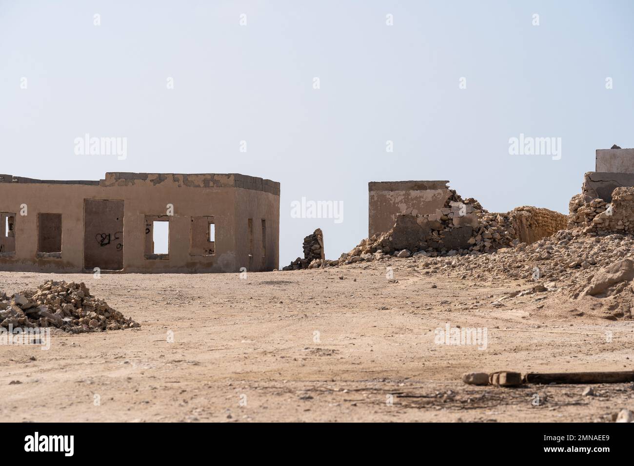 Village de pêcheurs abandonné situé à Al Jumeail, Ruwais, au nord de Doha, au Qatar. Banque D'Images