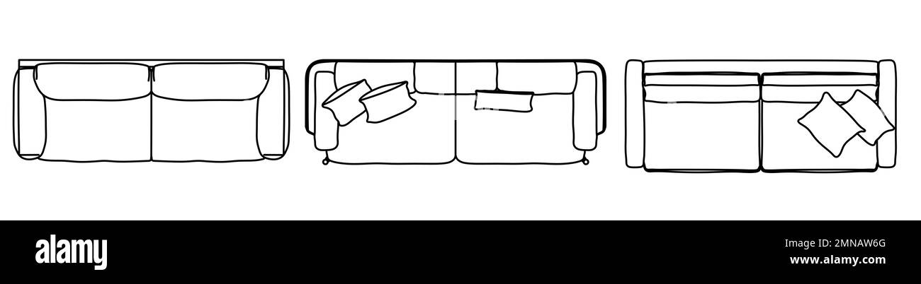 Concept ou ensemble conceptuel ou collection de canapés causeuses de différentes perspectives sur blanc. 3d illustration en tant que métahor pour l'architecture et dans Banque D'Images
