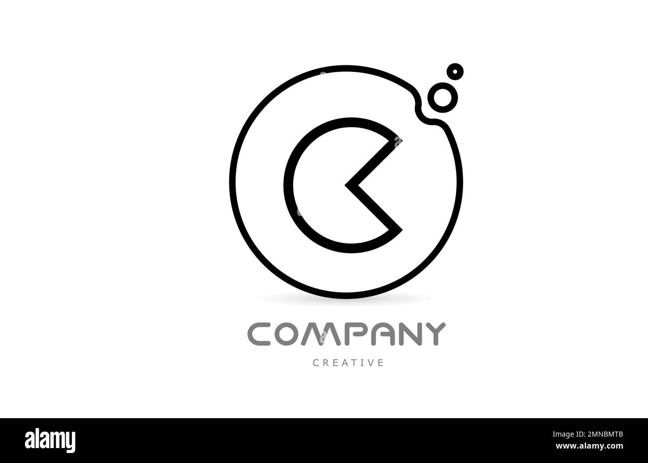 Icône représentant un logo en forme de lettre C géométrique avec un cercle et des bulles. Modèle créatif pour l'entreprise et l'entreprise Illustration de Vecteur