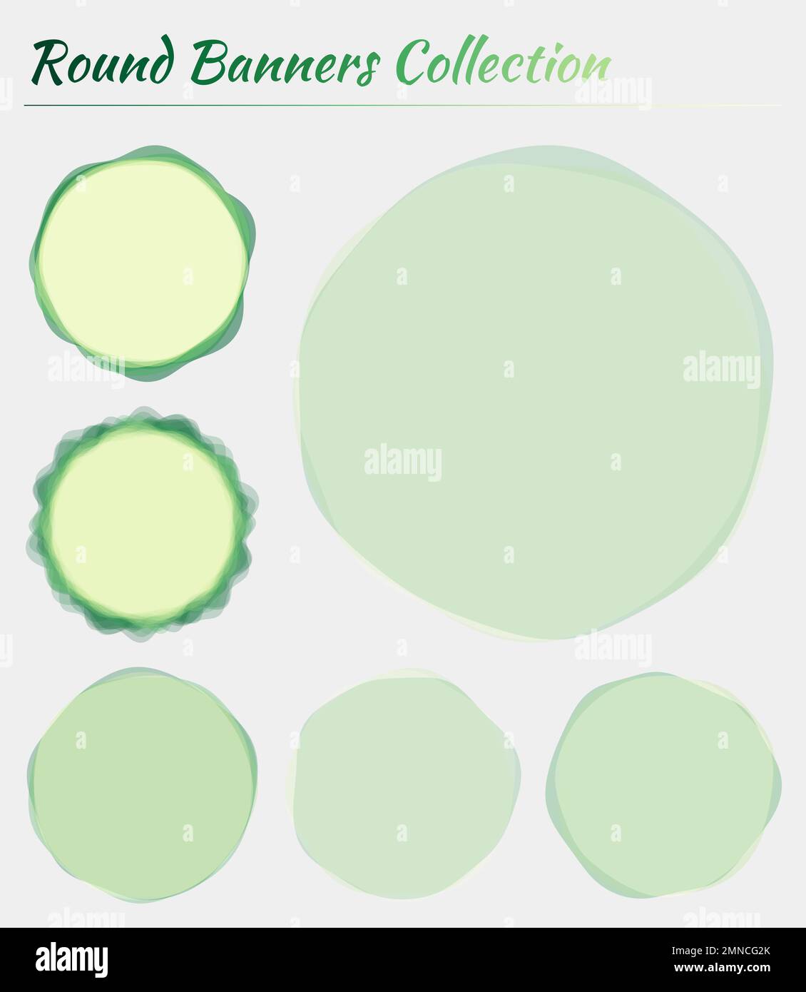 Bannière ronde colorée. Arrière-plans circulaires de couleur jaune-vert. Illustration vectorielle vibrante. Illustration de Vecteur