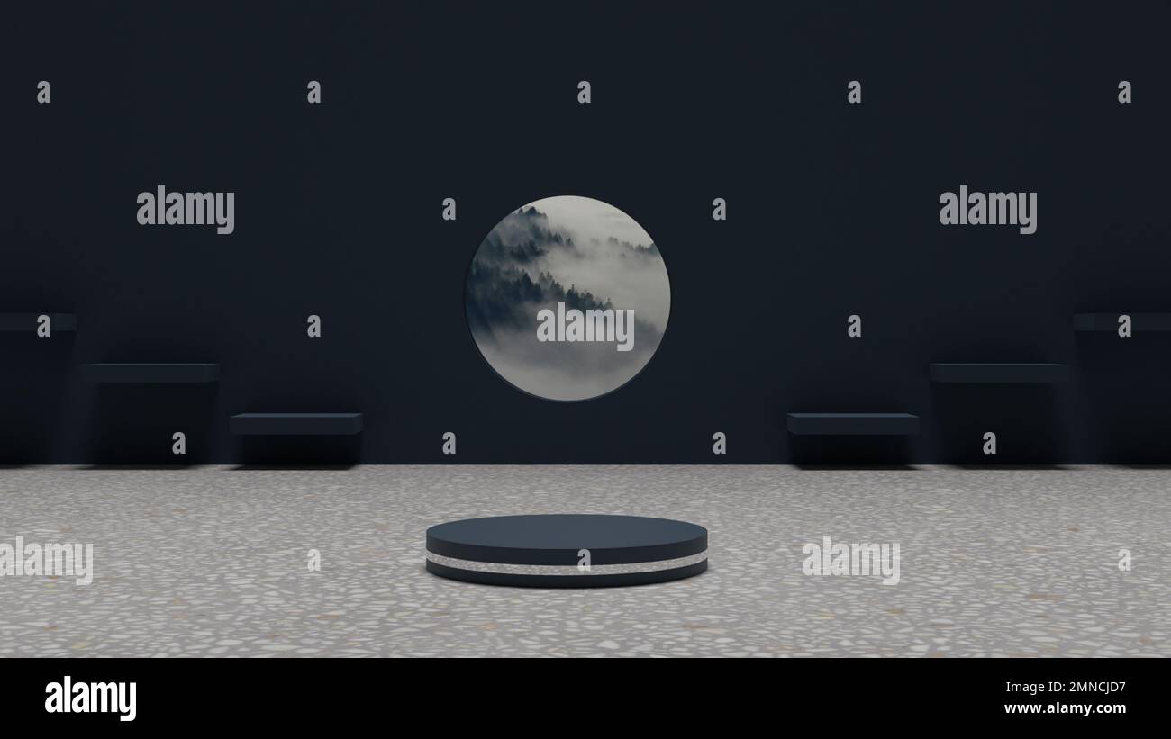 toile de fond sombre pour la présentation de produit 3d rendu illustration, annonce de produit prêt fond, meilleur pour la mode et le produit de beauté pour hommes Banque D'Images