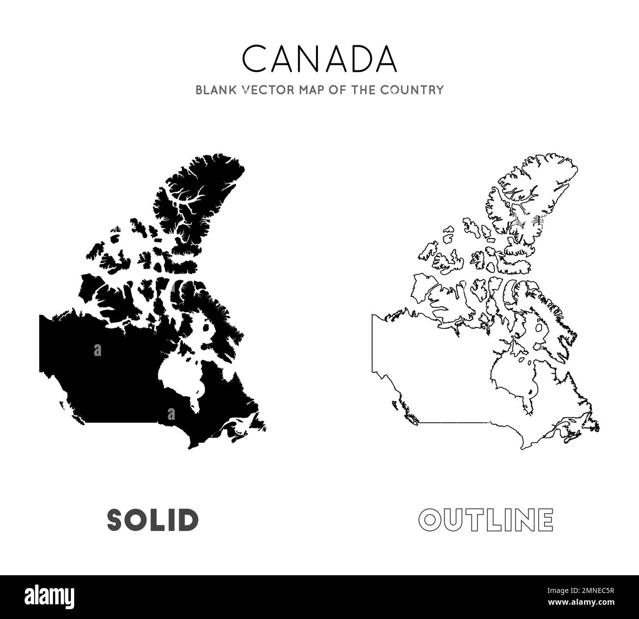 Carte du Canada. Carte vectorielle vierge du pays. Frontières du Canada pour votre infographie. Illustration vectorielle. Illustration de Vecteur
