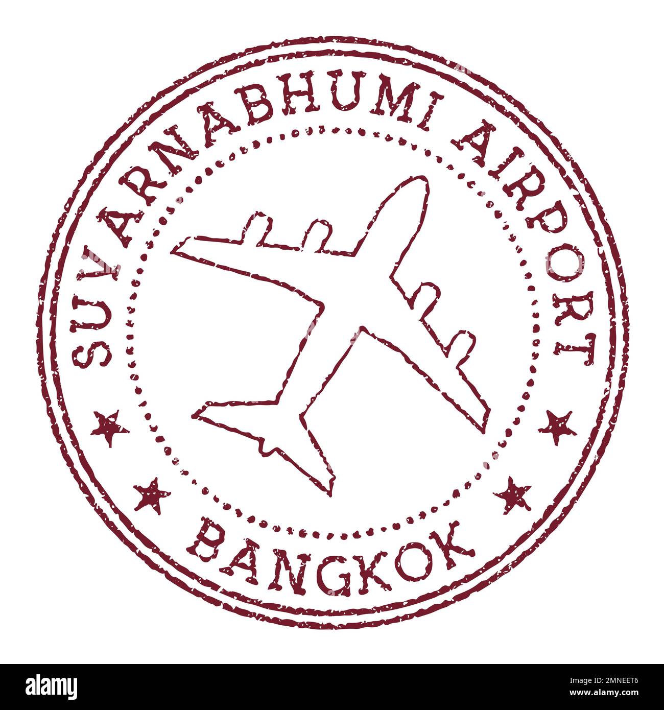Timbre de Bangkok de l'aéroport de Suvarnabhumi. Illustration vectorielle du logo de l'aéroport de Bangkok. Illustration de Vecteur