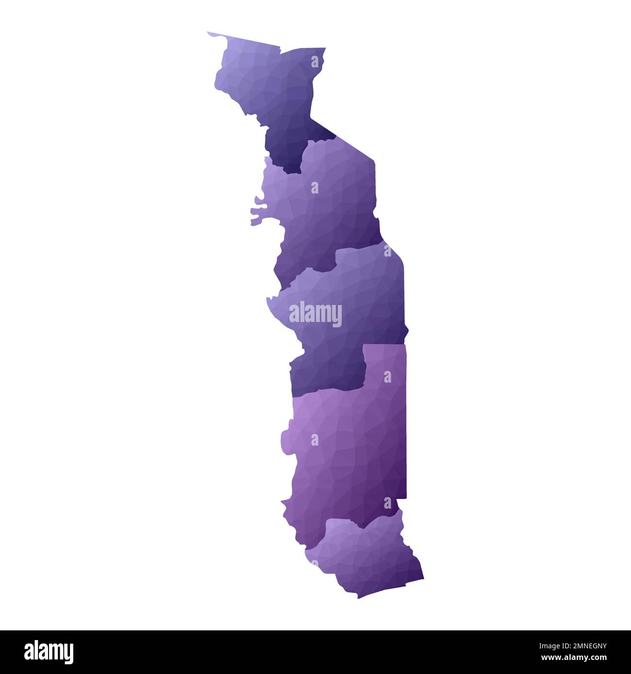 Carte du Togo. Contour géométrique de pays. Illustration du vecteur violet magnétique. Illustration de Vecteur