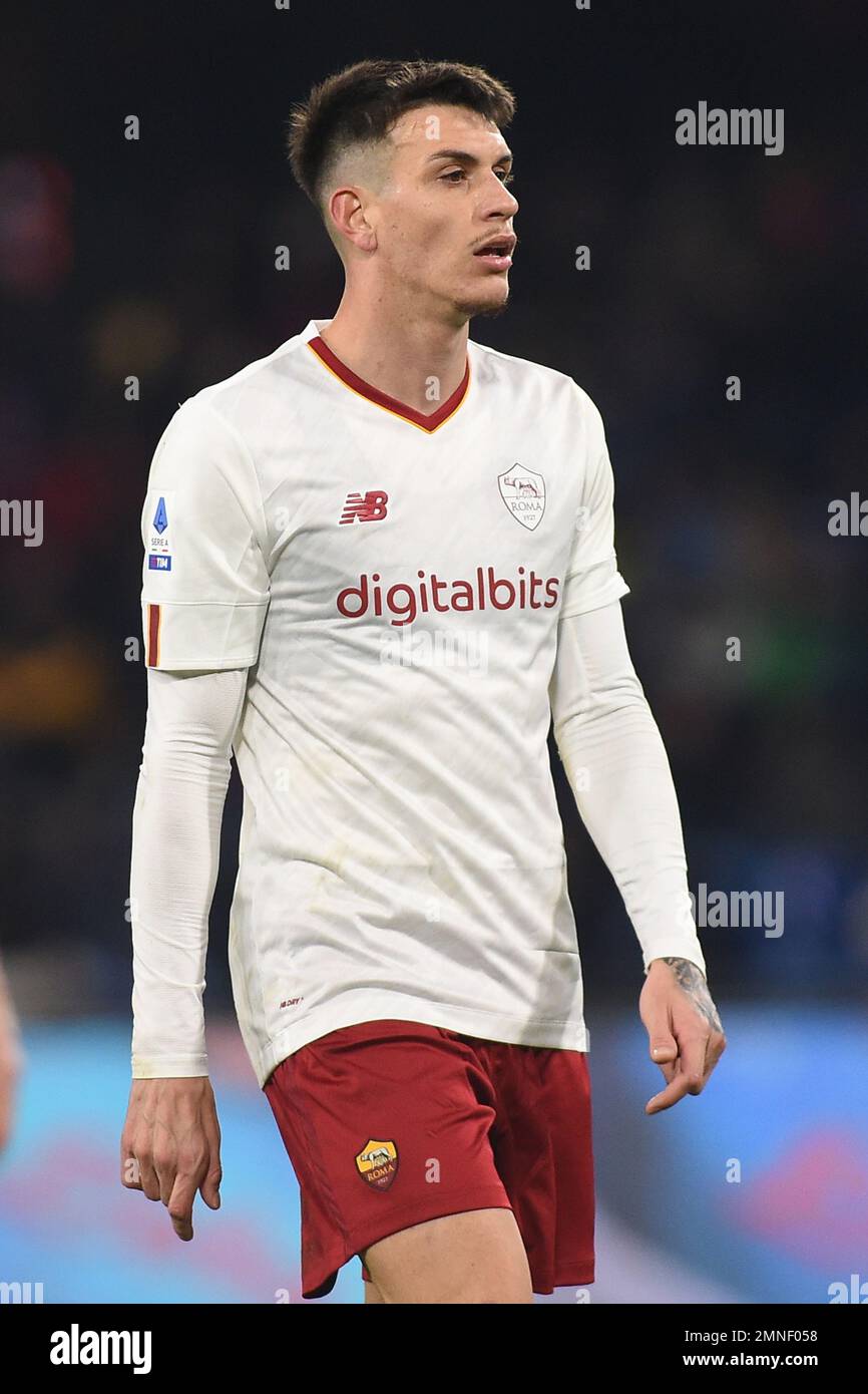 Naples, Italie. 29 janvier 2023. Roger Ibanez d'AS Roma pendant la série Un match entre SSC Napoli et AS Roma au Stadio Diego Armando Maradona Naples I Banque D'Images