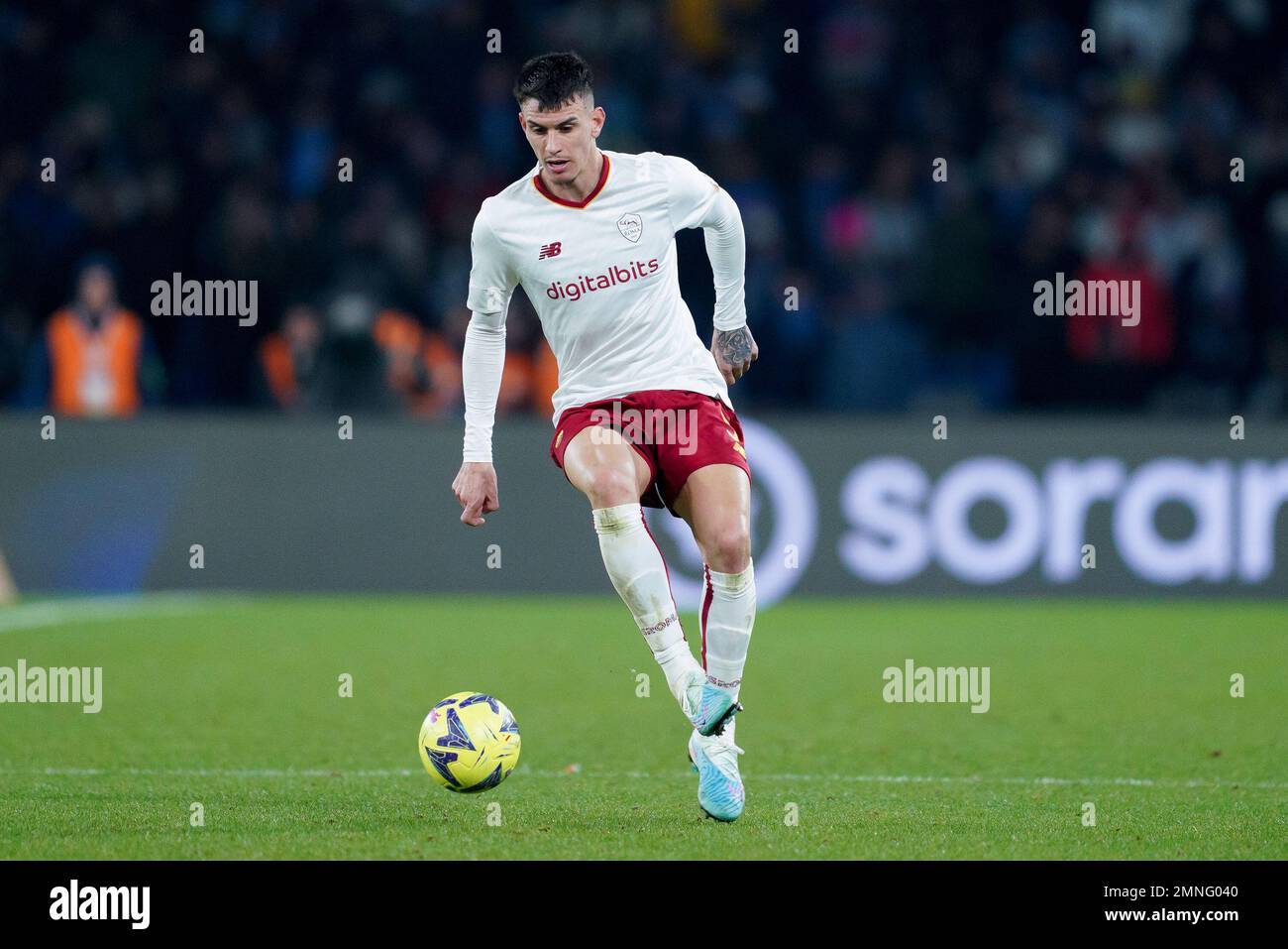 Naples, Italie. 29th janvier 2023. Roger Ibanez d'AS Roma pendant la série Un match entre Naples et Roma au Stadio Diego Armando Maradona, Naples, Italie, le 29 janvier 2023. Credit: Giuseppe Maffia/Alay Live News Banque D'Images