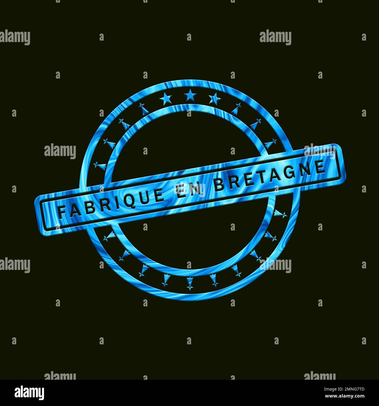 Logo régional et texte en français : fabriqué en Bretagne Banque D'Images