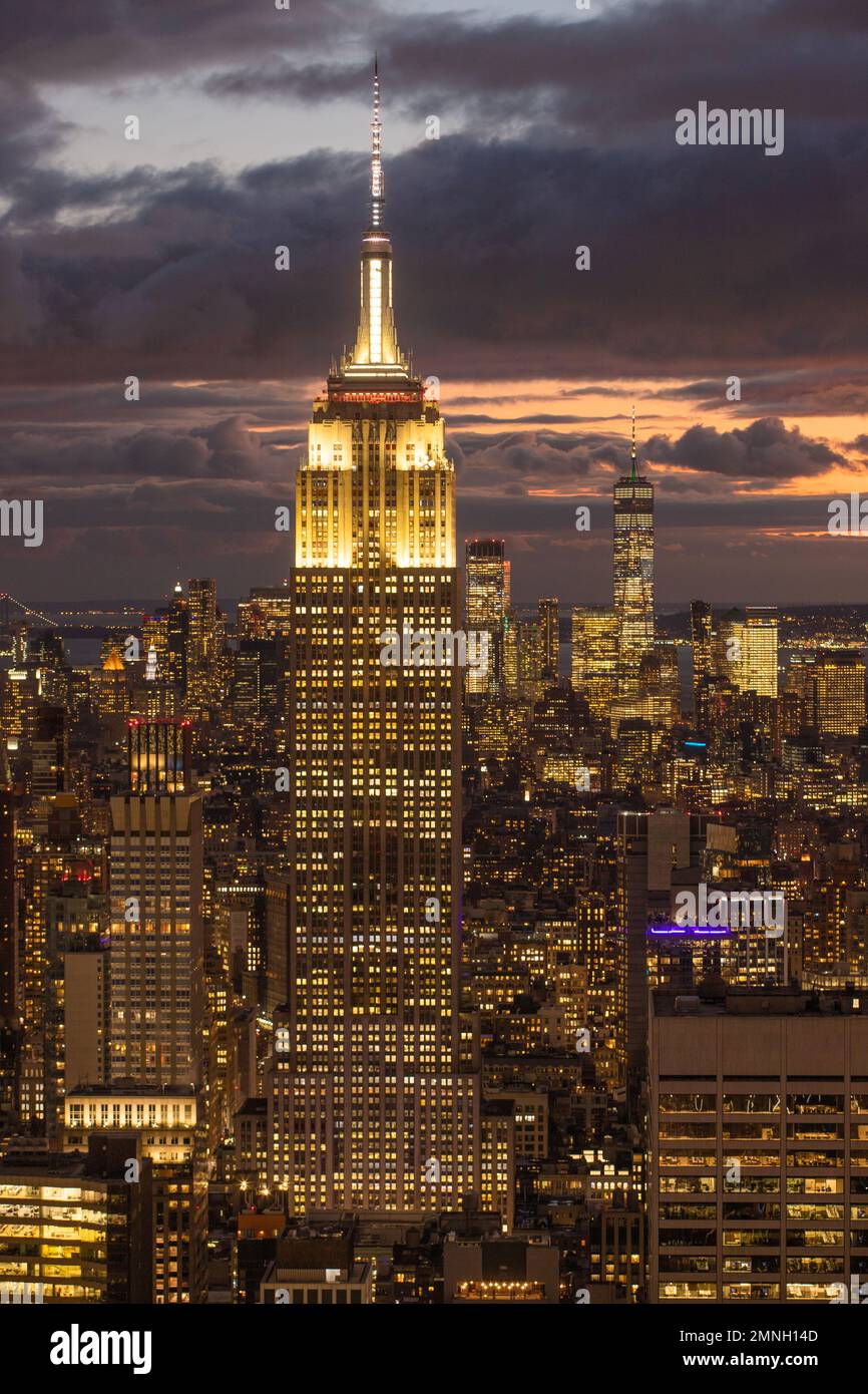 New York, États-Unis, vue depuis le Rockerfeller Center, Manhattan. Banque D'Images