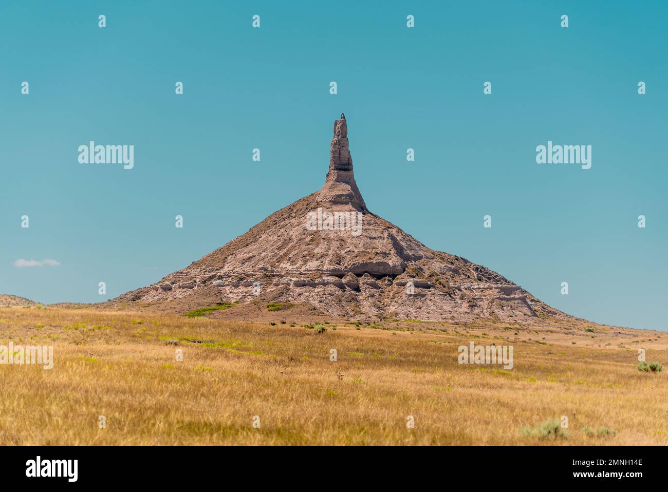 Cheminée Rock, Nebraska avec vue sur le paysage Banque D'Images