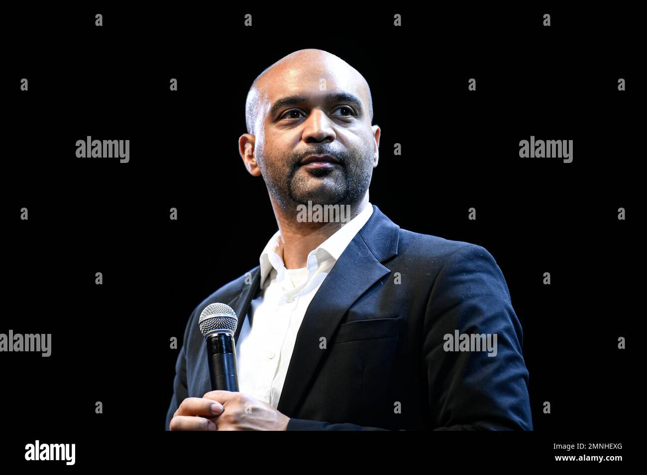 Paris, France. 30th janvier 2023. Dominique Sopo, président de 'Sos Racisme' lors d'une présentation sur 30 janvier 2023 du plan national de lutte contre le racisme, l'antisémitisme et la discrimination à l'Institut du monde arabe à Paris. Crédit : Victor Joly/Alamy Live News Banque D'Images