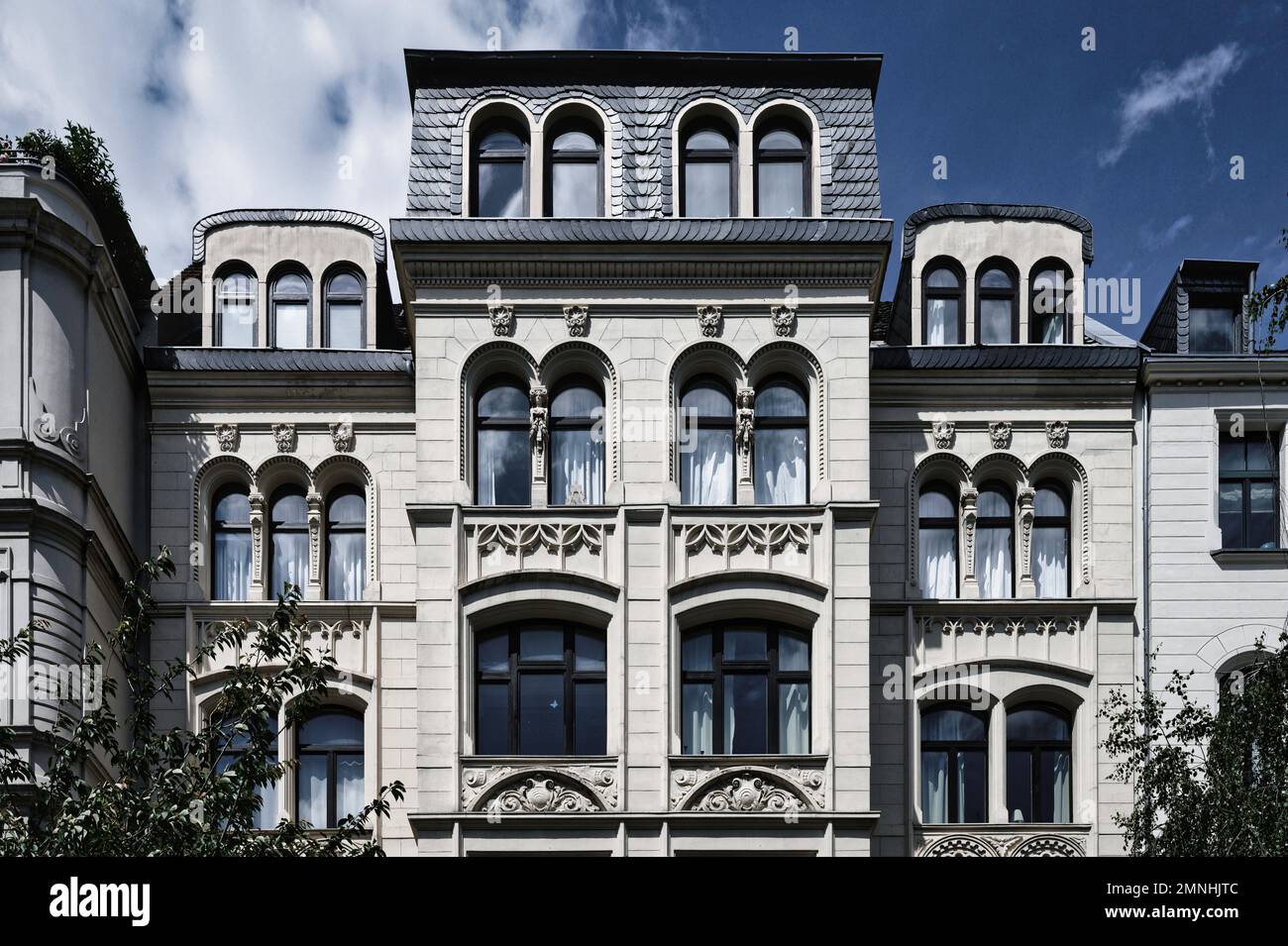 belles maisons art nouveau typiques dans le quartier belge de cologne Banque D'Images