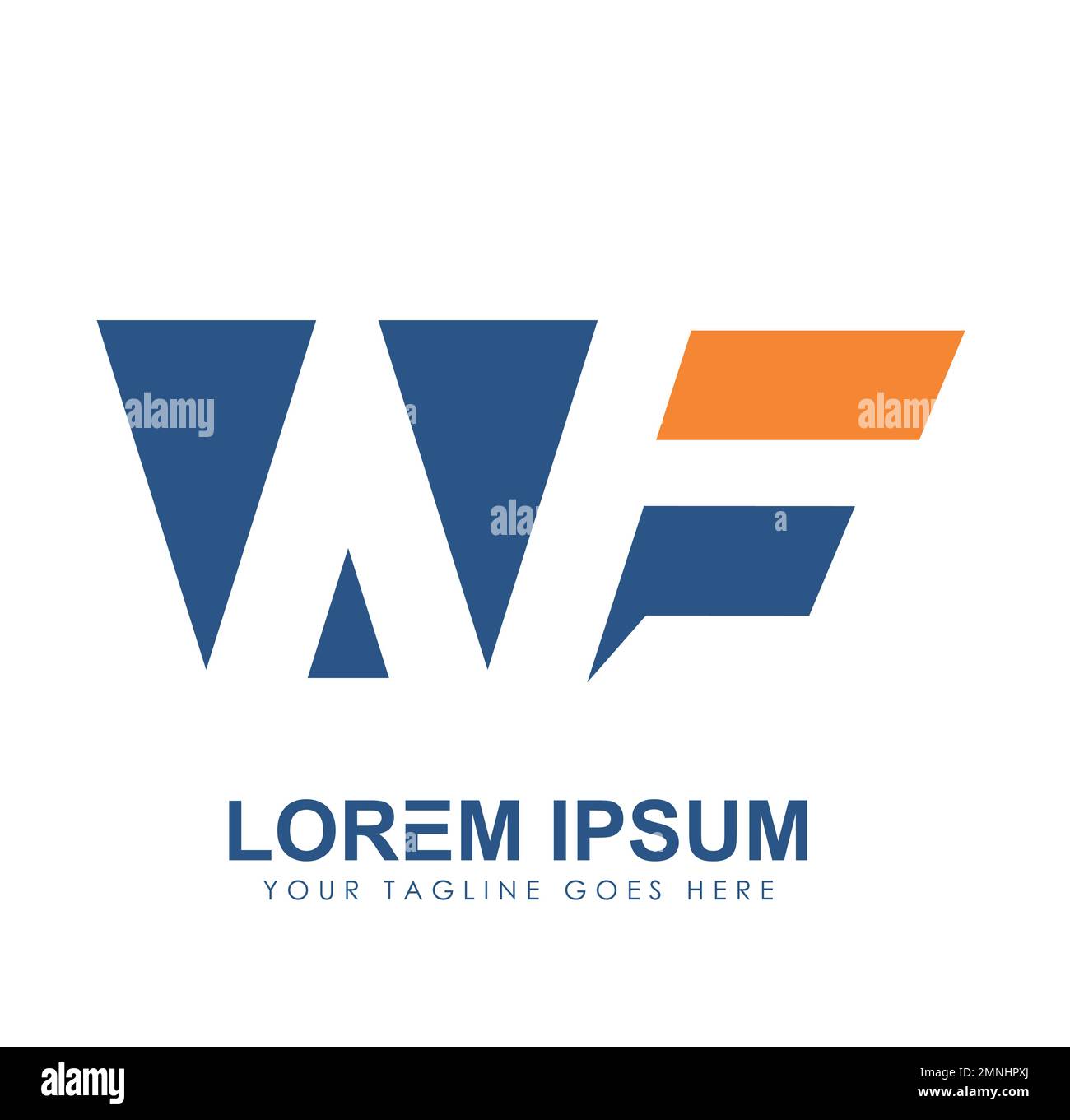 Monogramme logo lettres initiales WF Vector Illustration du signe sur fond blanc isolé Illustration de Vecteur