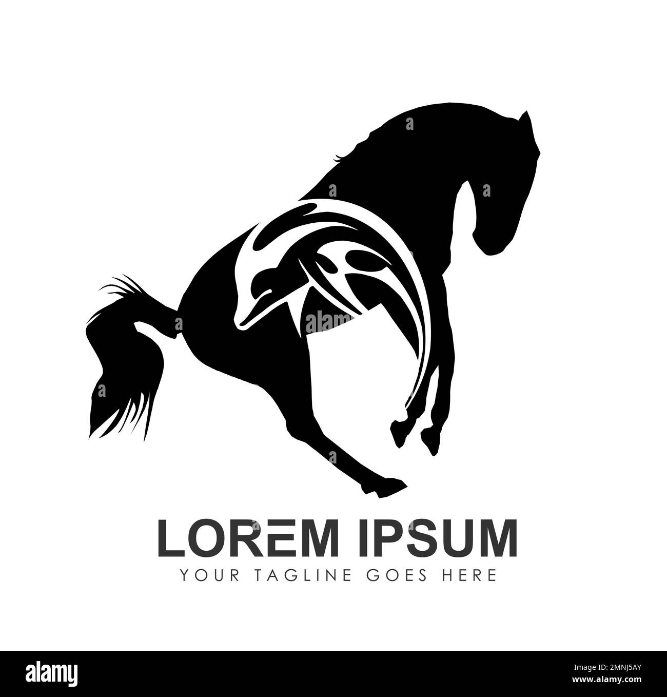 Logo Horse and Dolphin icône Vector Illustration du signe en arrière-plan blanc isolé Illustration de Vecteur