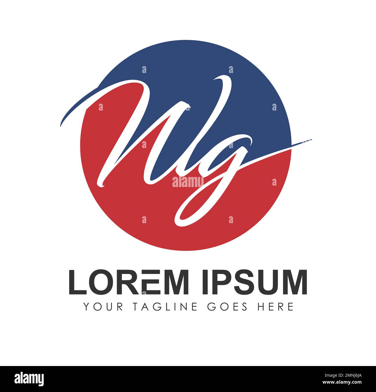 WLG Monogram logo lettres initiales Vector Illustration du signe sur fond blanc isolé Illustration de Vecteur