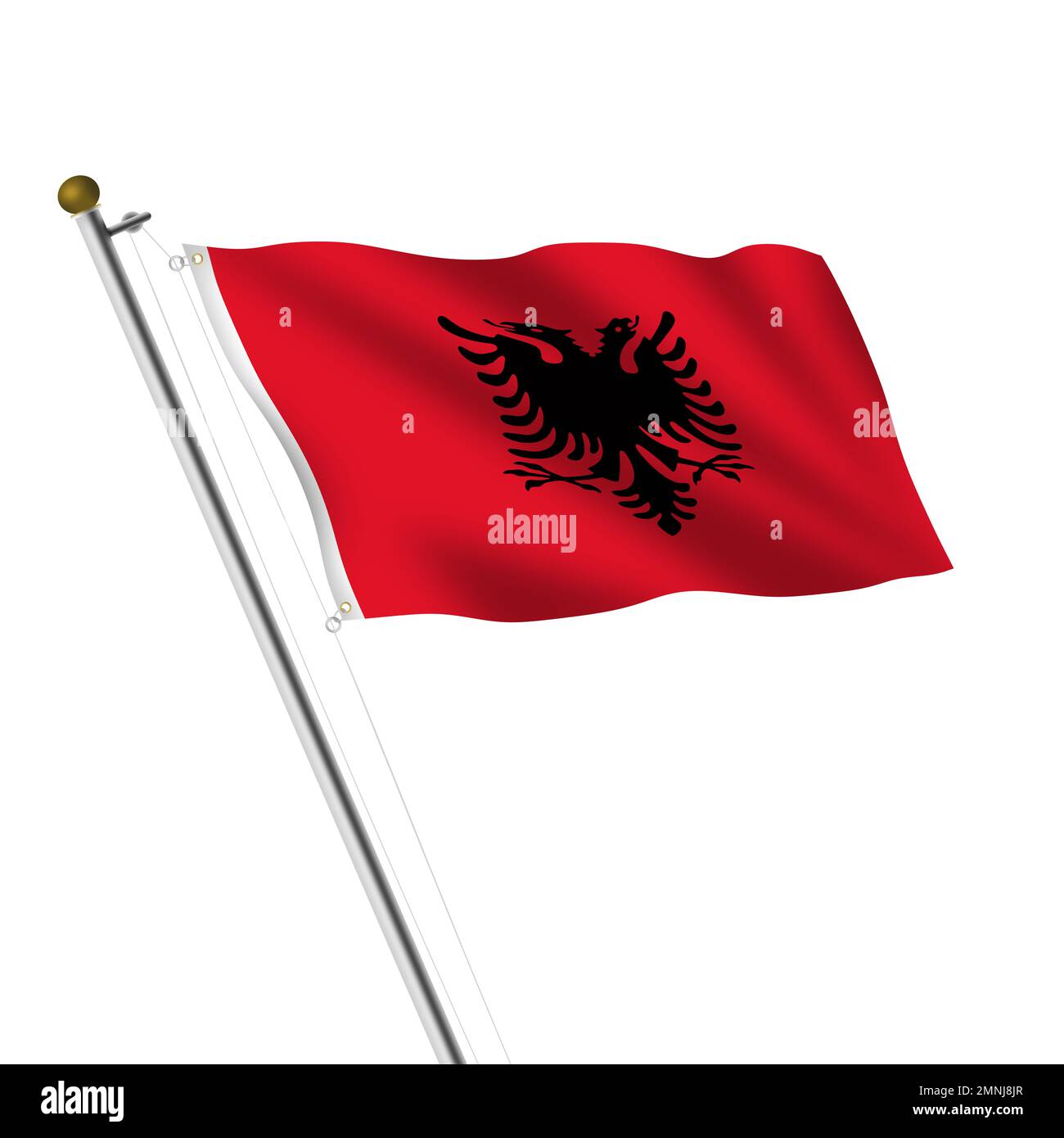 Albanie illustration du mât 3D avec chemin de coupure Banque D'Images