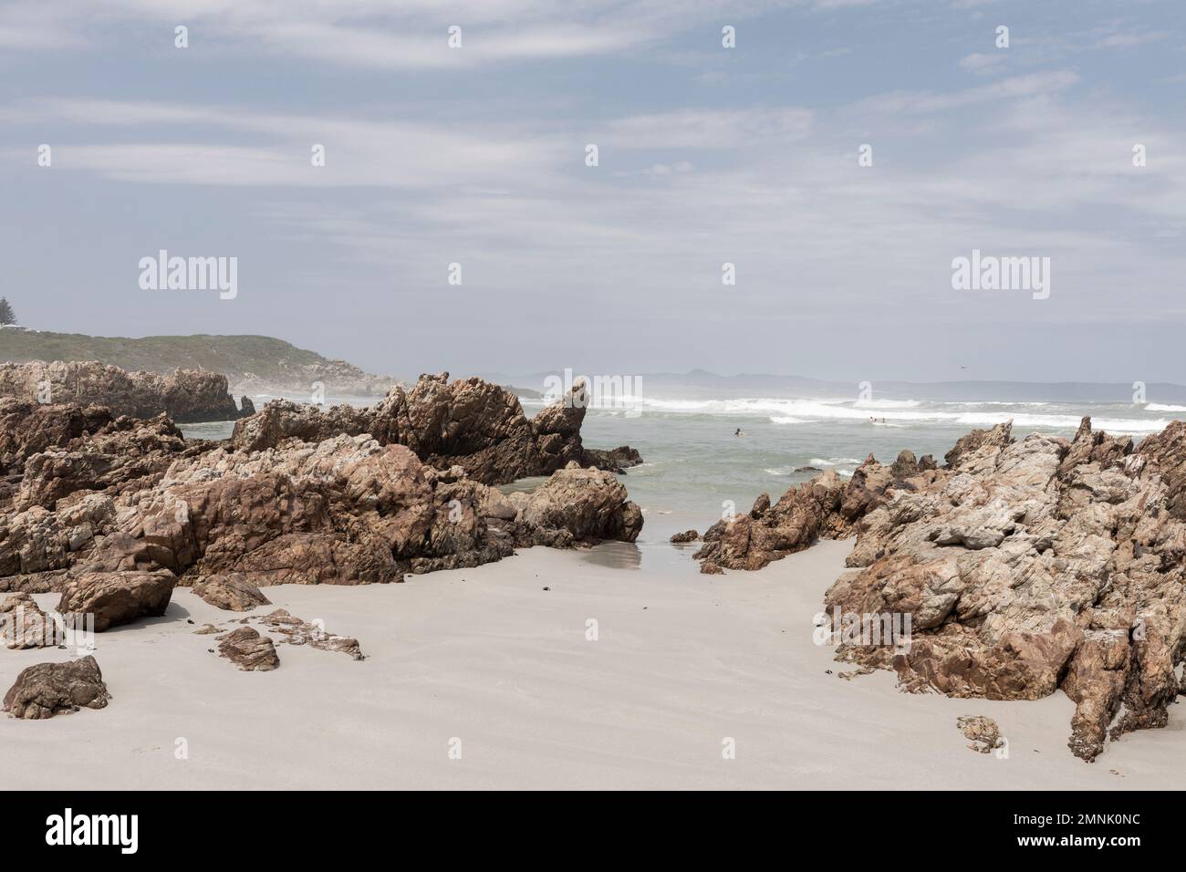 Afrique du Sud, Hermanus, formations rocheuses sur la plage de Voelklip Banque D'Images