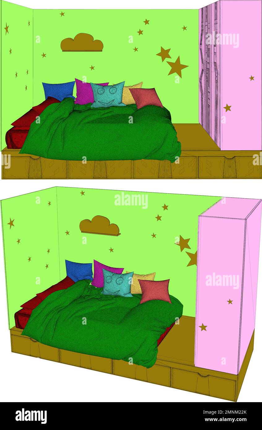 Chambre enfant - mauvais vecteur. Illustration isolée sur fond blanc. Une illustration vectorielle de l'enfant mauvais. Illustration de Vecteur