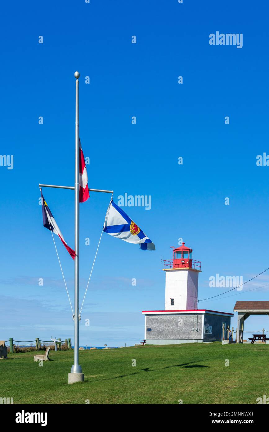 Le phare de Cape St. Mary, Nouvelle-Écosse, Canada. Banque D'Images