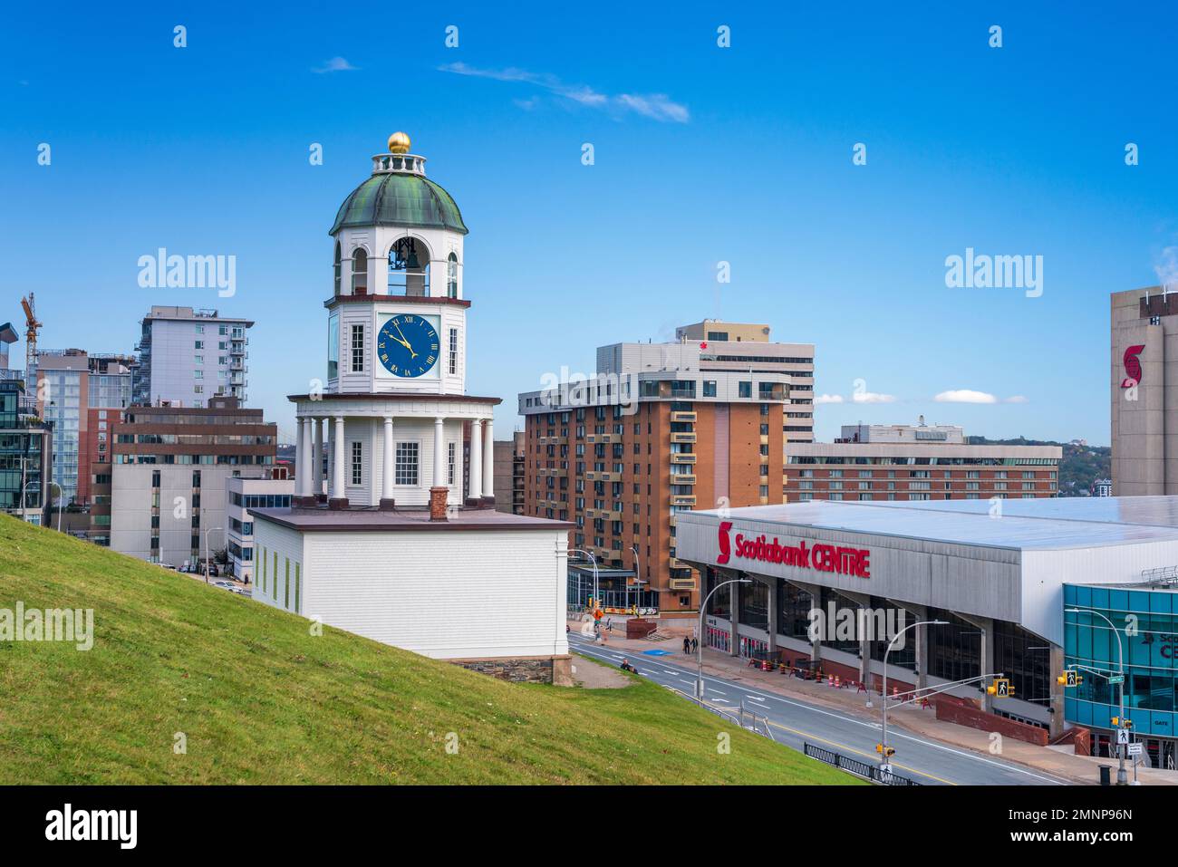 La tour de l'horloge de la ville à Halifax, Nouvelle-Écosse, Canada. Banque D'Images