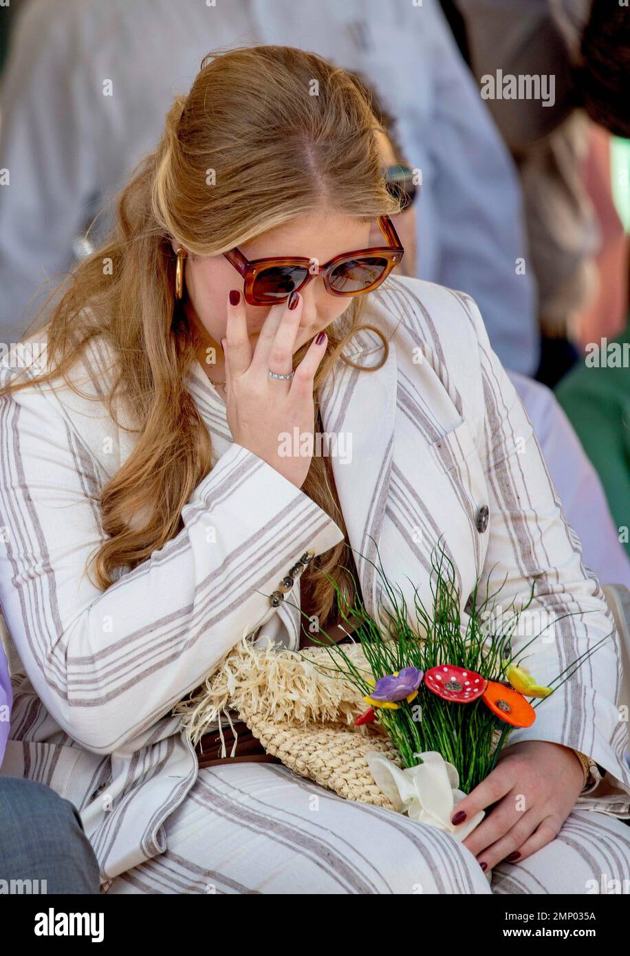 San Nicolas, Aruba. 30th janvier 2023. Princesse Amalia des pays-Bas au Collège Filomena MAVO à San Nicolas, sur 30 janvier 2023, pour assister à une représentation de la pièce à la recherche d'un garçon, visite au Musée de l'industrie, promenade au-delà des peintures murales de San Nicolas et assister à des spectacles de danse, Discours prononcé et carnaval le 2nd jour de la visite aux Caraïbes Credit: Albert Nieboer/Netherlands OUT/point de vue OUT/dpa/Alamy Live News Banque D'Images