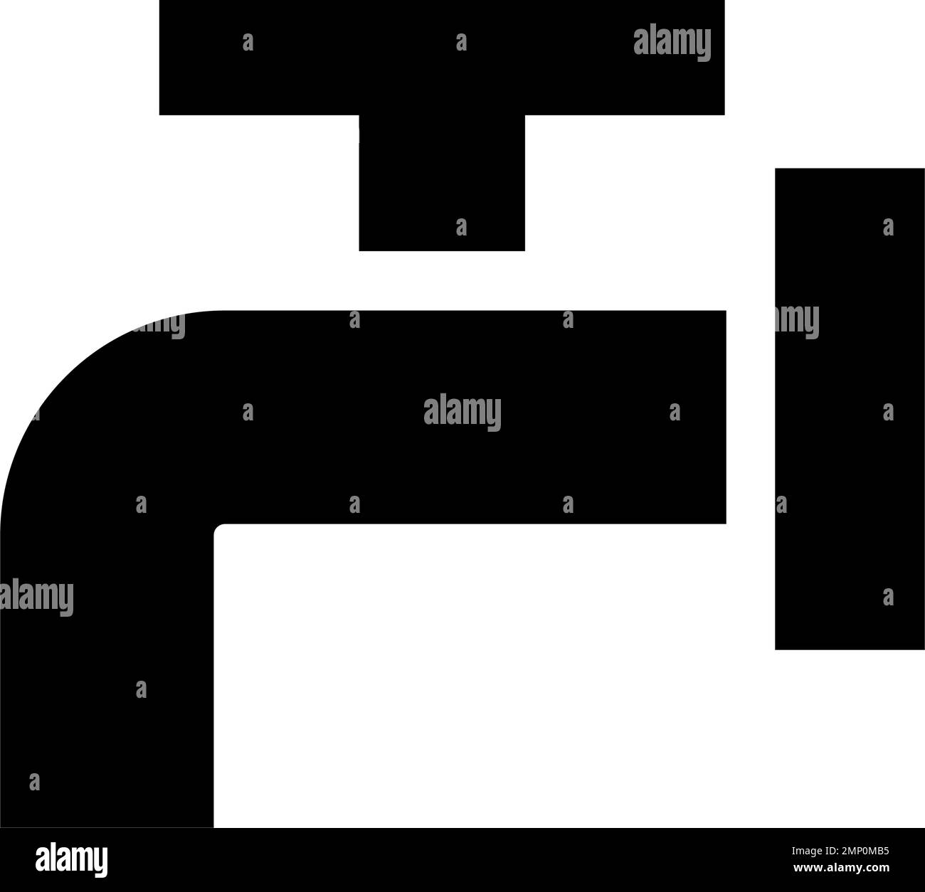 Icône de silhouette de robinet d'eau. Équipement d'alimentation en eau. Vecteur modifiable. Illustration de Vecteur