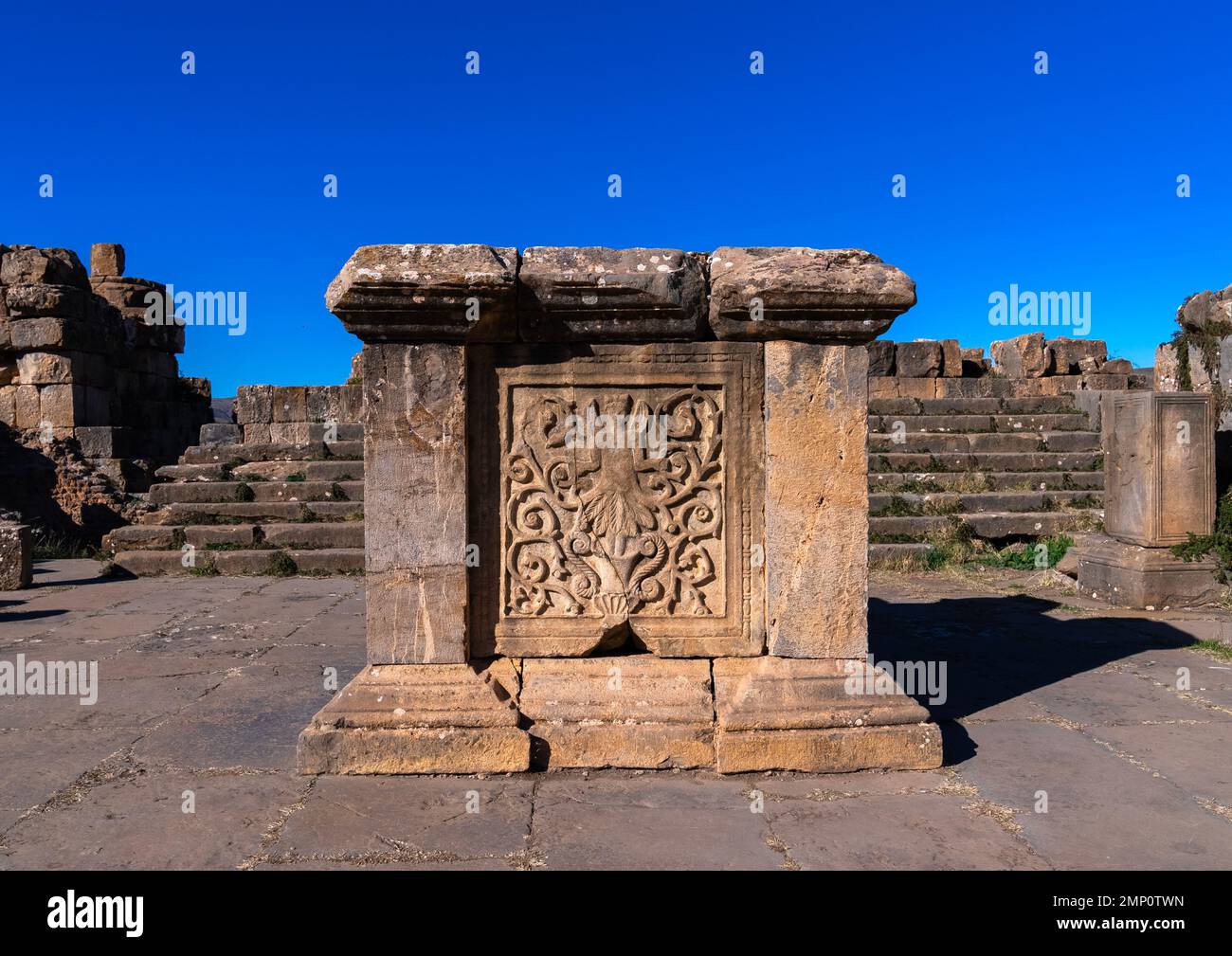 Les ruines romaines de Djemila, Afrique du Nord, Djemila, Algérie Banque D'Images
