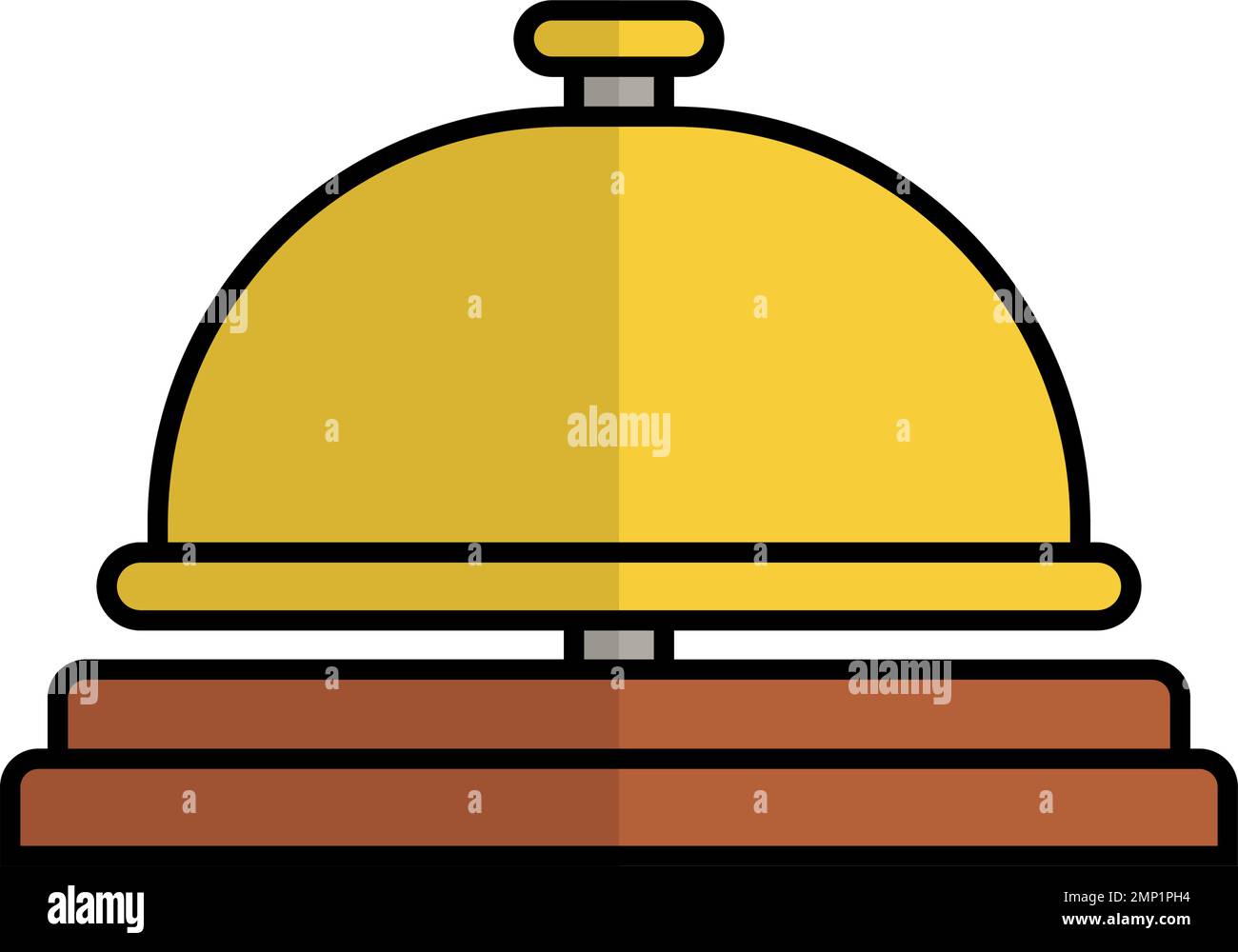 Icône de cloche de réception à motif plat. Icône de sonnerie d'hôtel. Sonnette de bureau. Vecteur modifiable. Illustration de Vecteur