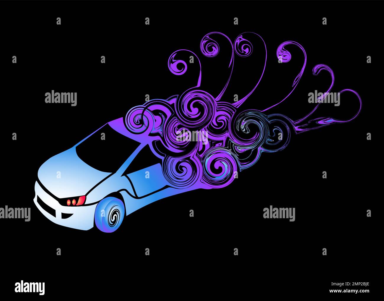 Magnifique résumé et coloré voiture dérivant sport de course silhouette papier peint toile de fond Illustration de Vecteur