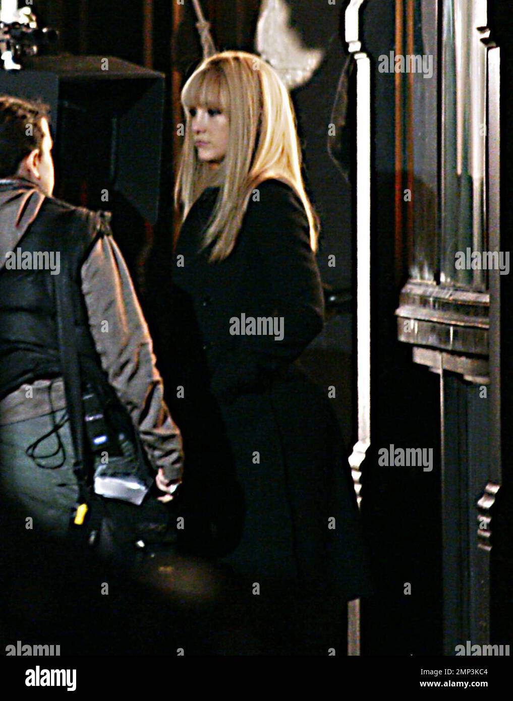 Exclusif !! Kate Hudson et Anne Hathaway photographent une scène pour Bride Wars. Boston, Ma. 4/24/08. Banque D'Images
