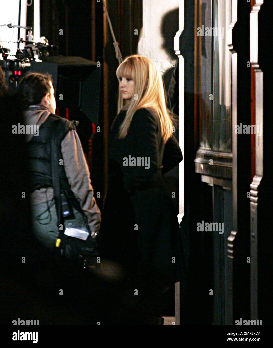 Exclusif !! Kate Hudson et Anne Hathaway photographent une scène pour Bride Wars. Boston, Ma. 4/24/08. Banque D'Images