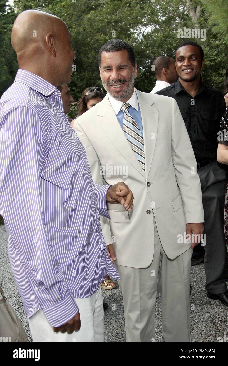 Russell Simmons et David A. Paterson, gouverneur de l'État de New York, au gala annuel 9th Art for Life East Hampton 2008 de Russell Simmons au Hampton Estate est de Russell Simmons, à New York, NY, sur 19 juillet 2008. . Banque D'Images