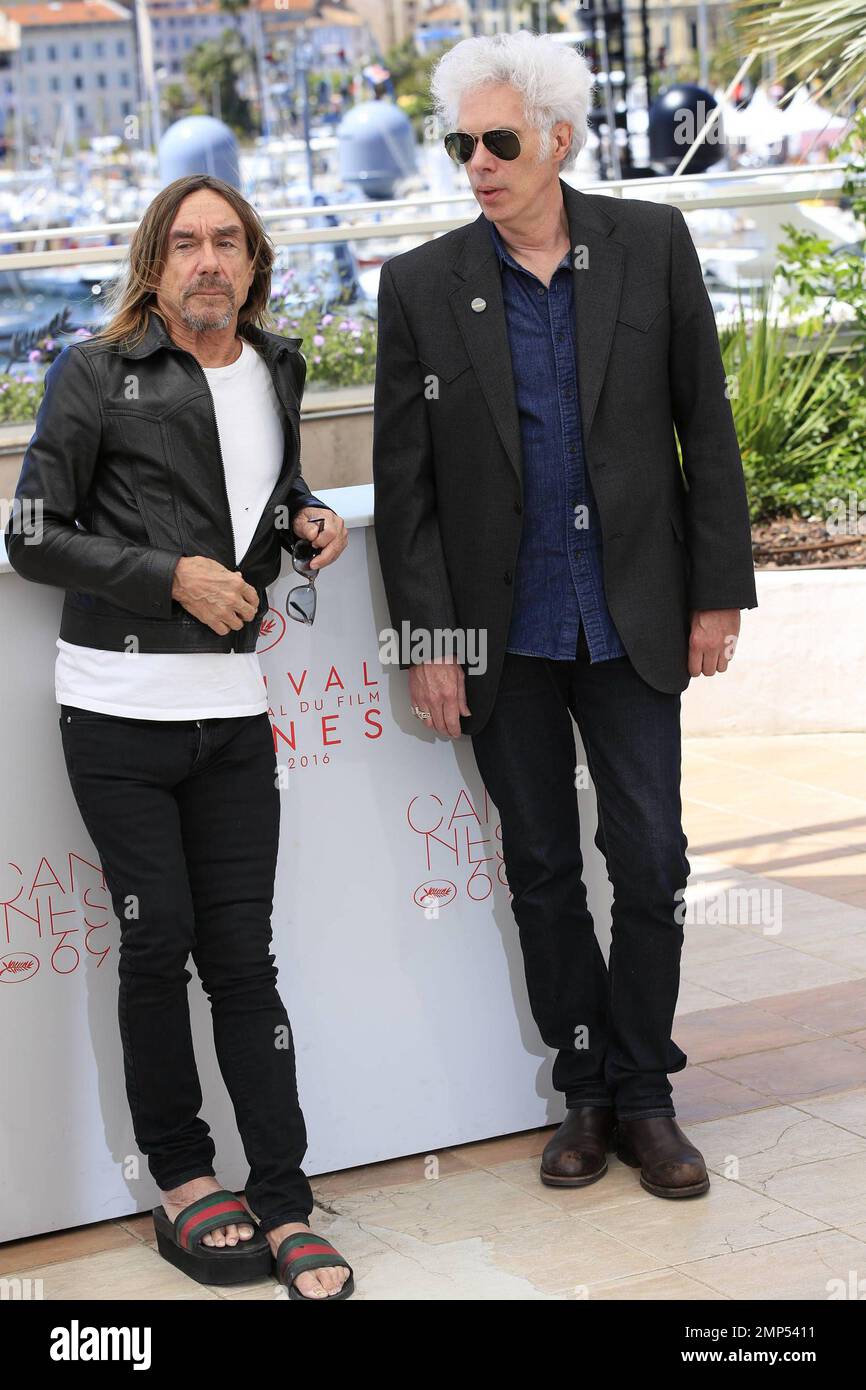 Jim Jarmusch et Iggy Pop au photohall « Gimmie danger » qui se tient au Palais des Festivals et des Congrès de Cannes en 69th, à Cannes, en France. 19th mai 2016. Banque D'Images