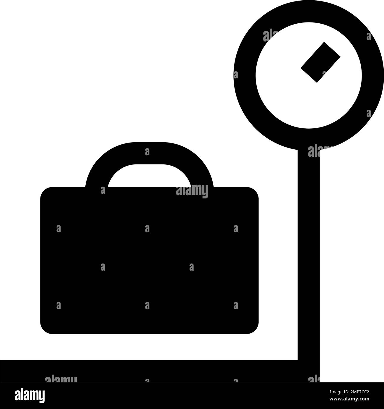 Icône de silhouette de poids léger pour bagages. Vecteur modifiable. Illustration de Vecteur