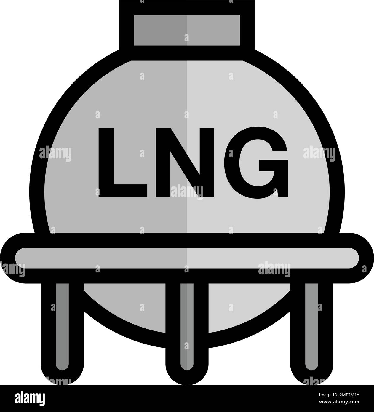 Réservoir de GNL. Réservoir d'énergie. Vecteur modifiable. Illustration de Vecteur