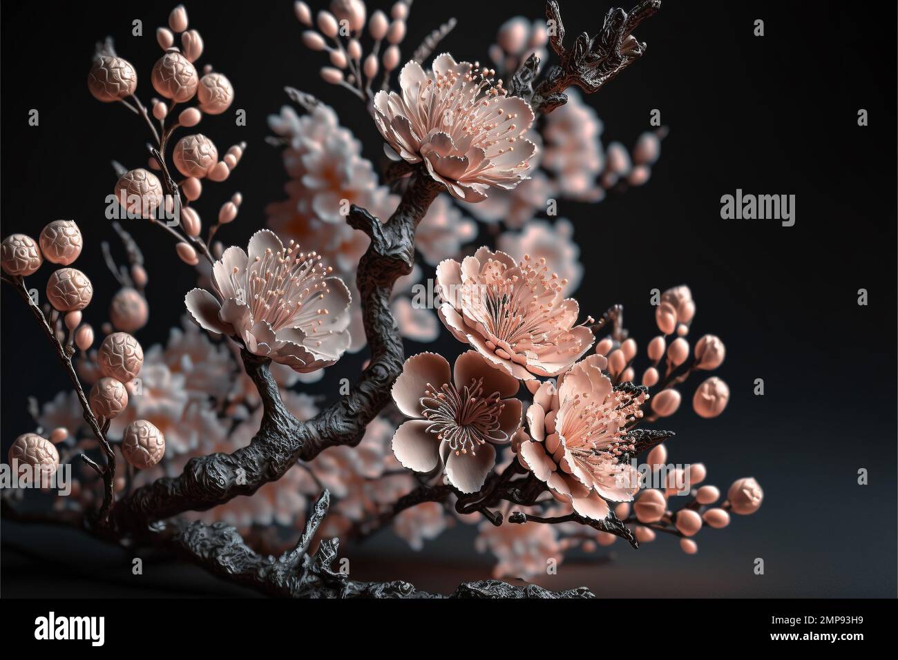 Fabuleusement belle et belle fleur de cerisier créative. Haute qualité Banque D'Images